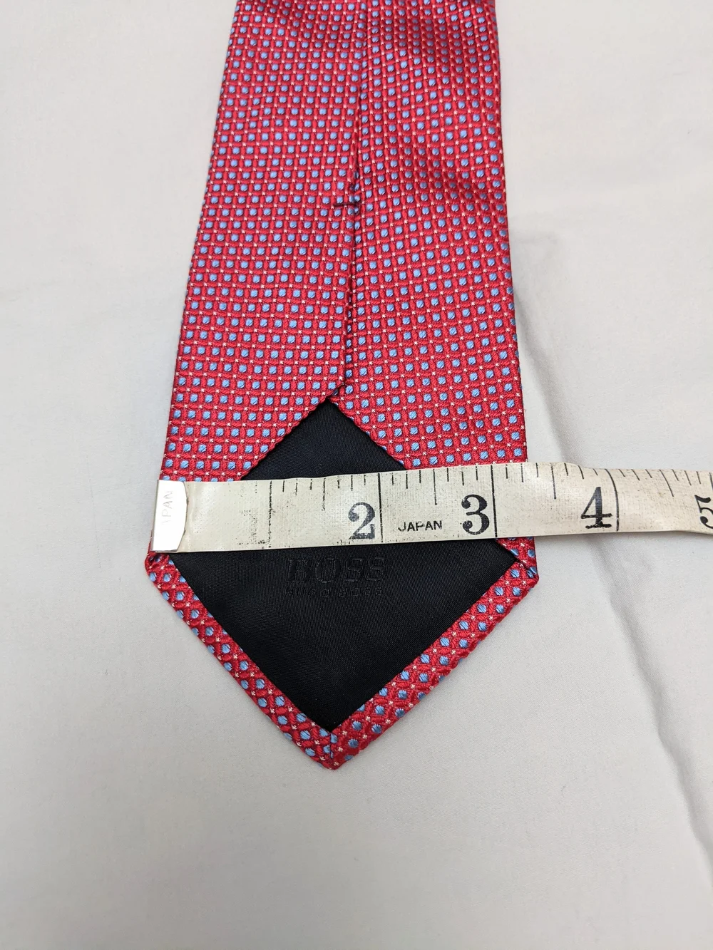 Like New Boss Red Geometric Silk Tie